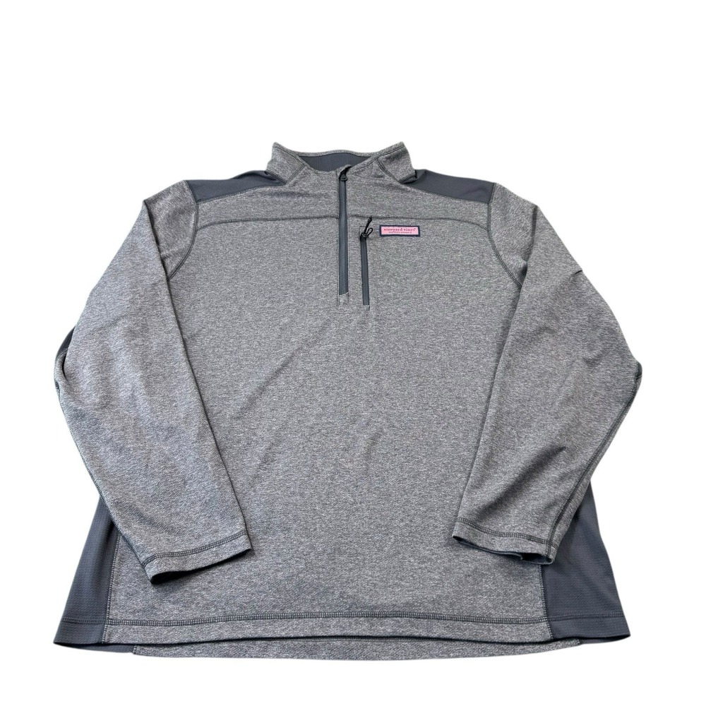 Vineyard Vines Gray Half Zip Performance Men’s Pullover Sweater Size XL